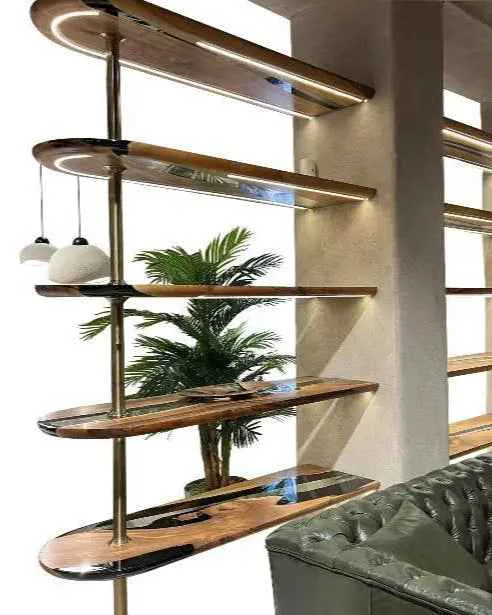 Fine Crafted Epoxy Resin Shelves – Modern Room Divider Reliable
