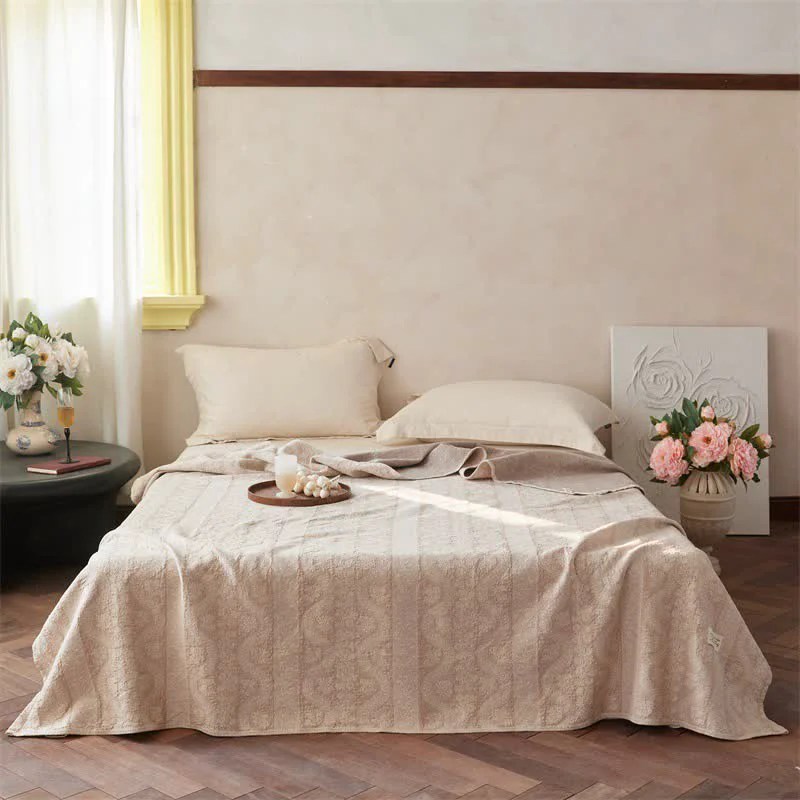 Functional Ownkoti Subtle Textured Cotton Gauze Quilt Blanket High-Grade