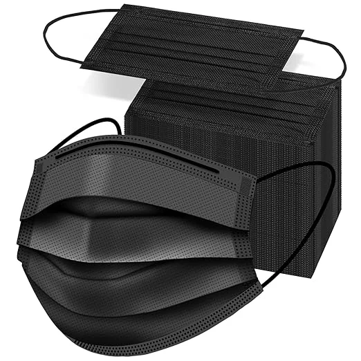 Certified ZTANPS 50PCS Disposable Face Masks 3 Layer Protection Black Disposable Face Smart