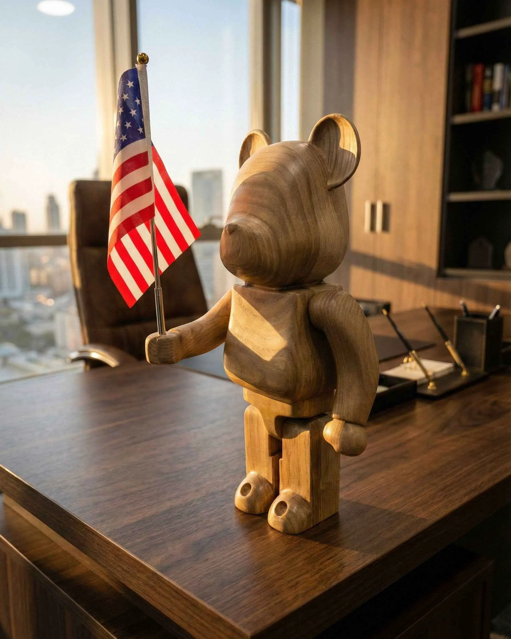 Original Handcrafted Wooden Bear Sculpture Responsible
