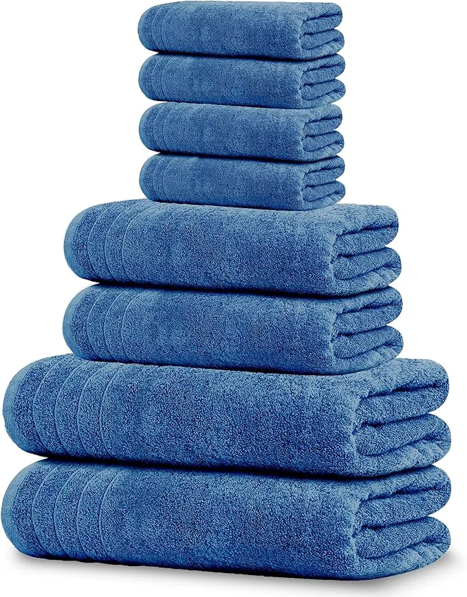 Comfortable Tens Towels Pack of 8 Towels Set 2 Extra Large Bath 2 Hand 4 Washcloths Detailed