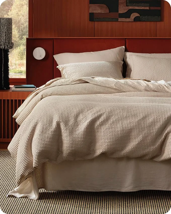 Unique Bedsure Cotton Duvet Cover Twin - Cotton Waffle Weave Khaki Duvet Cover Twin Size GentleSoft™ and Breathable Tan Bedding Set for All Season 2 Pieces 68 quot x90 quot Enhanced