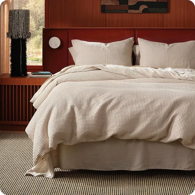 Healthy Bedsure Cotton Duvet Cover Queen Size - Cotton Waffle Weave Beige Duvet Cover PureWoven Textured Breathable Bedding Comforter Cover for All Season 1 Duvet Cover Only 90 quot x90 quot Effective