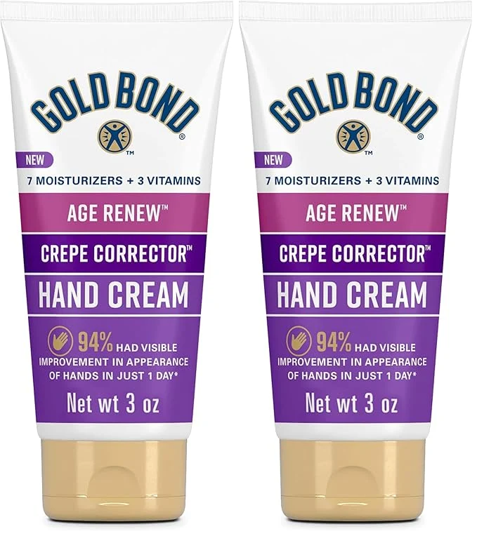 Trendy Gold Bond Age Renew Crepe Corrector Hand Cream Replenishing Smoothing Formula Green