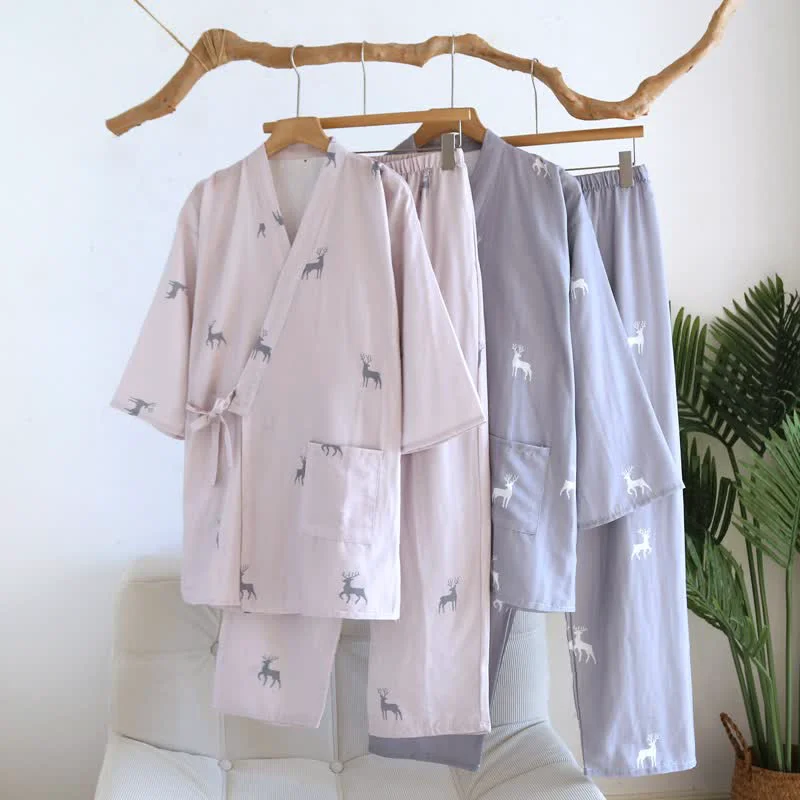Sustainable Ownkoti Couple Matching Deer Cotton Loungewear Set Fast