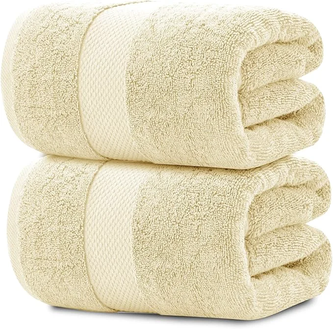 Fashionable White Classic Luxury Soft Beige Bath Sheet Towels Professional