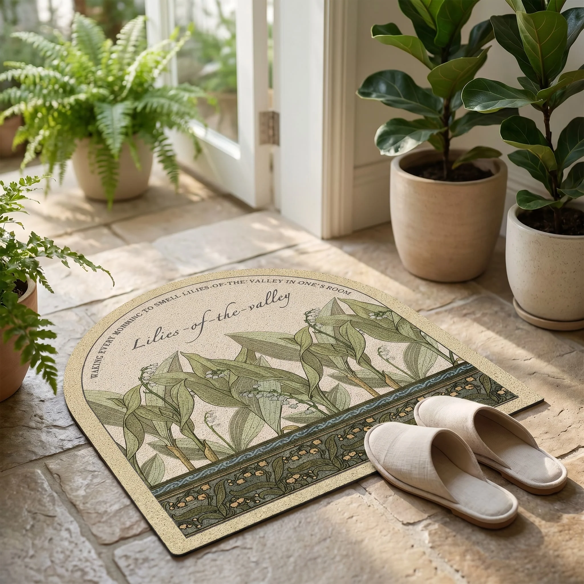 Elegant Ownkoti Vintage Lily of the Valley Area Rug Versatile