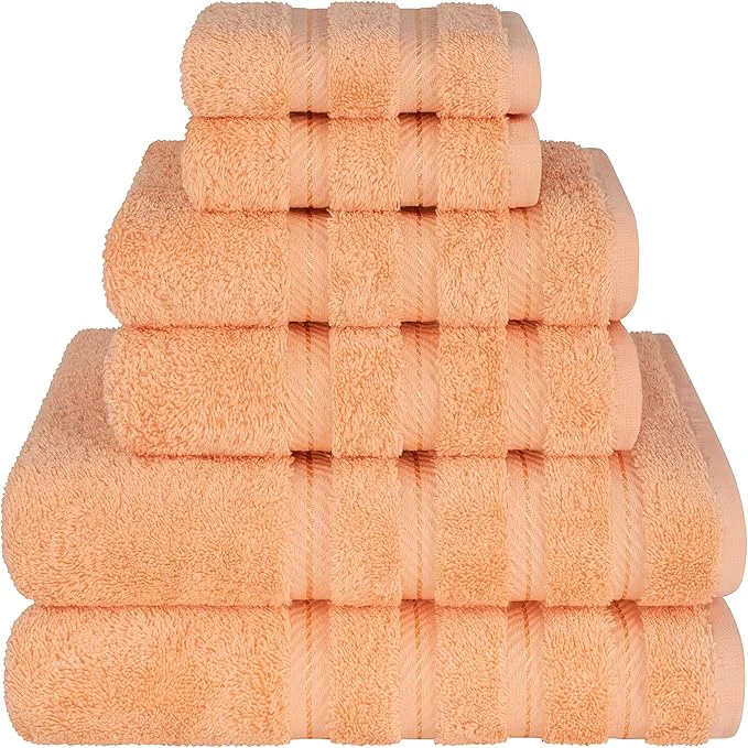User-Friendly American Soft Linen Luxury 6 Piece Towel Set 2 Bath Towels 2 Hand Towel 2 Original Design