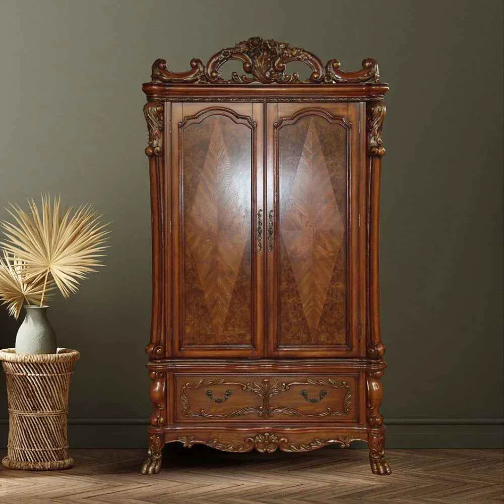 Efficient Dresden - Wardrobe TV Armoire - Cherry Oak First-Class