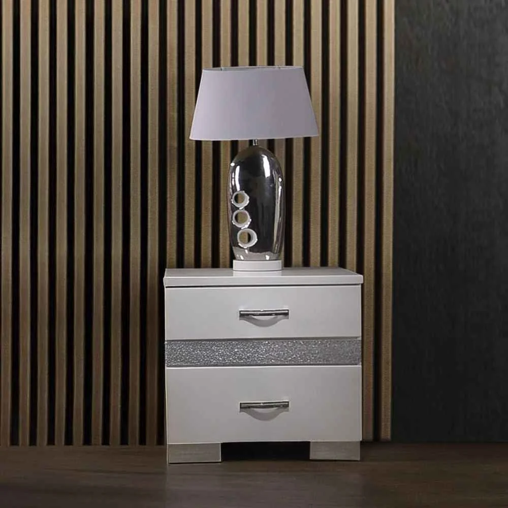 Easy-to-Use Naima II - Nightstand - White High Gloss Elite