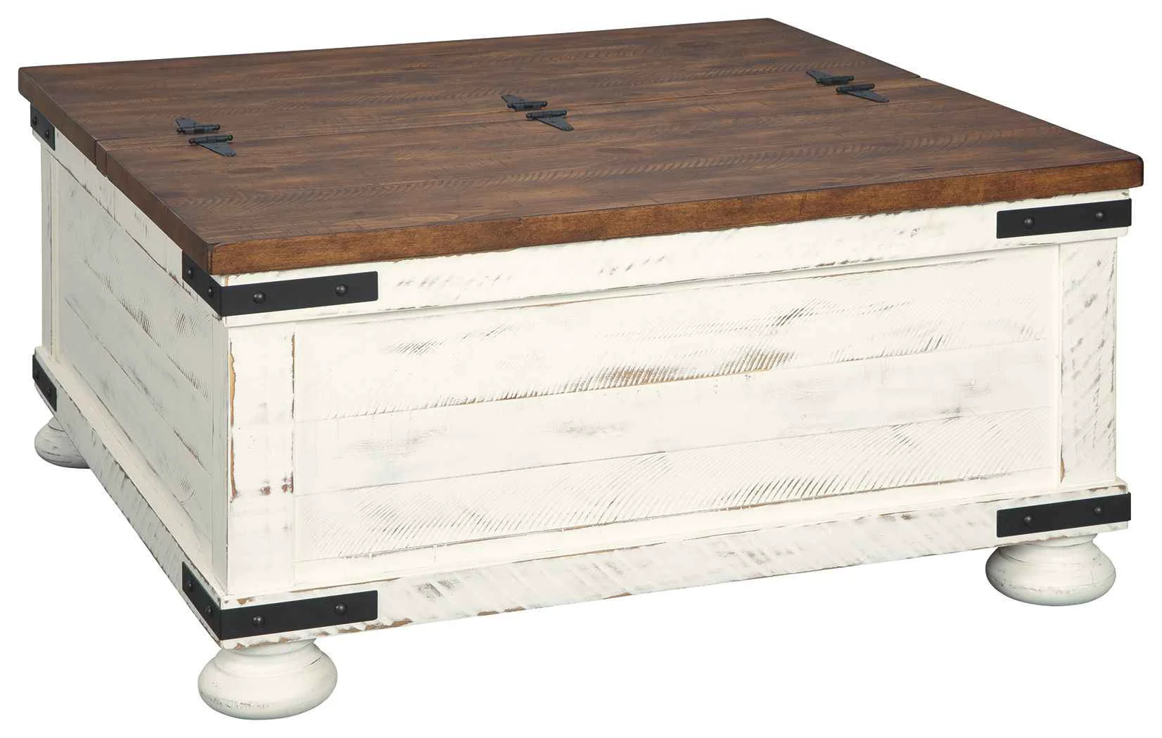 Original Design Wystfield - Cocktail Table with Storage - White Brown Convenient