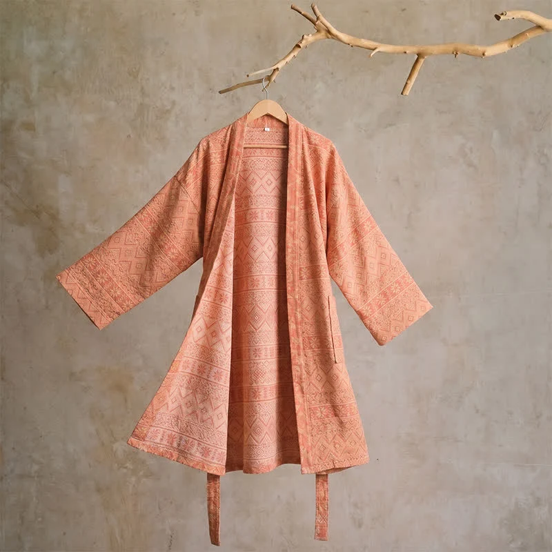 Efficient Ownkoti Cotton Ethnic Geometric Print Kimono Robe Selected