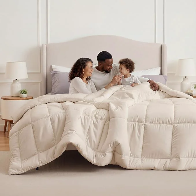 Flexible Bedsure Comforter Duvet Insert - Quilted Comforters Oversized King Size All Season Duvet GentleSoft Down Bedding with 8 Tabs Gifts for Women Men Linen Oversized King 116 x 98 Inches Superior