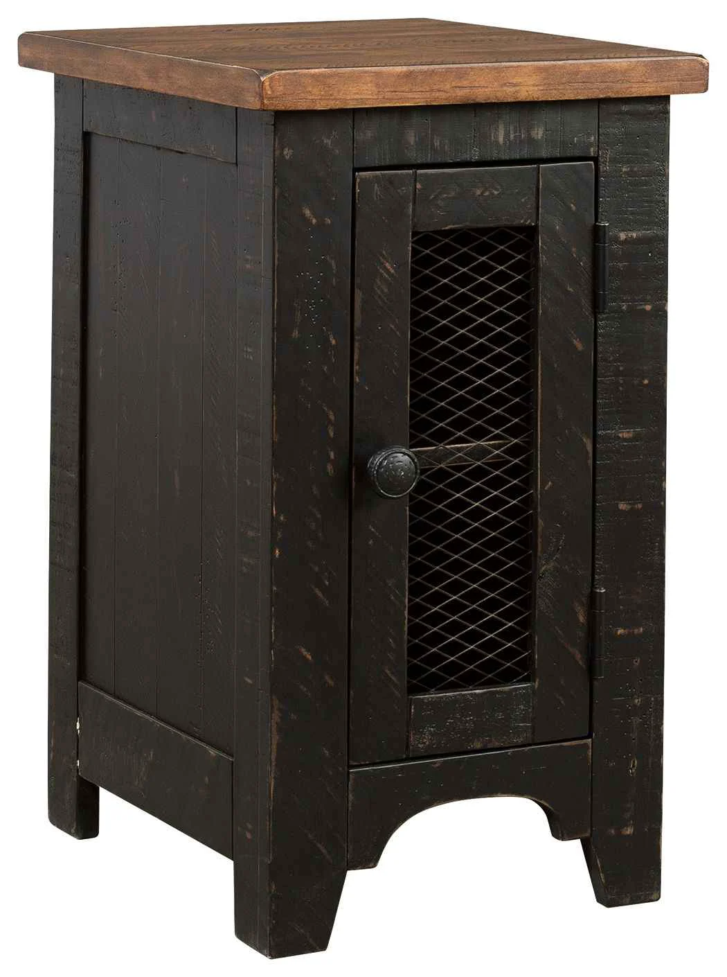 Efficient Valebeck - Chair Side End Table - Black Brown Traditional