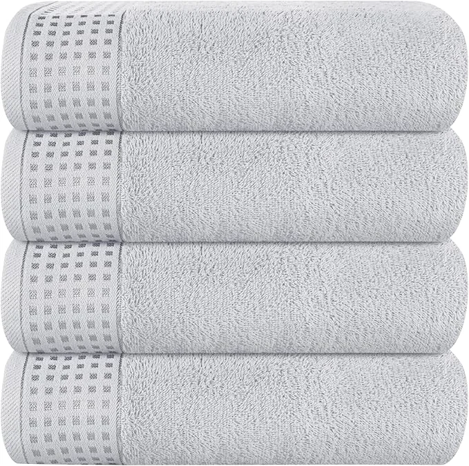 Consistent GLAMBURG Ultra Soft 4 Pack Oversized Bath Towel Set 27x54 inches Cotton Lightweight