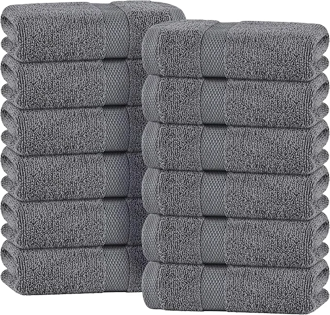 Official White Classic Wealuxe Grey Hand Towels Luxury