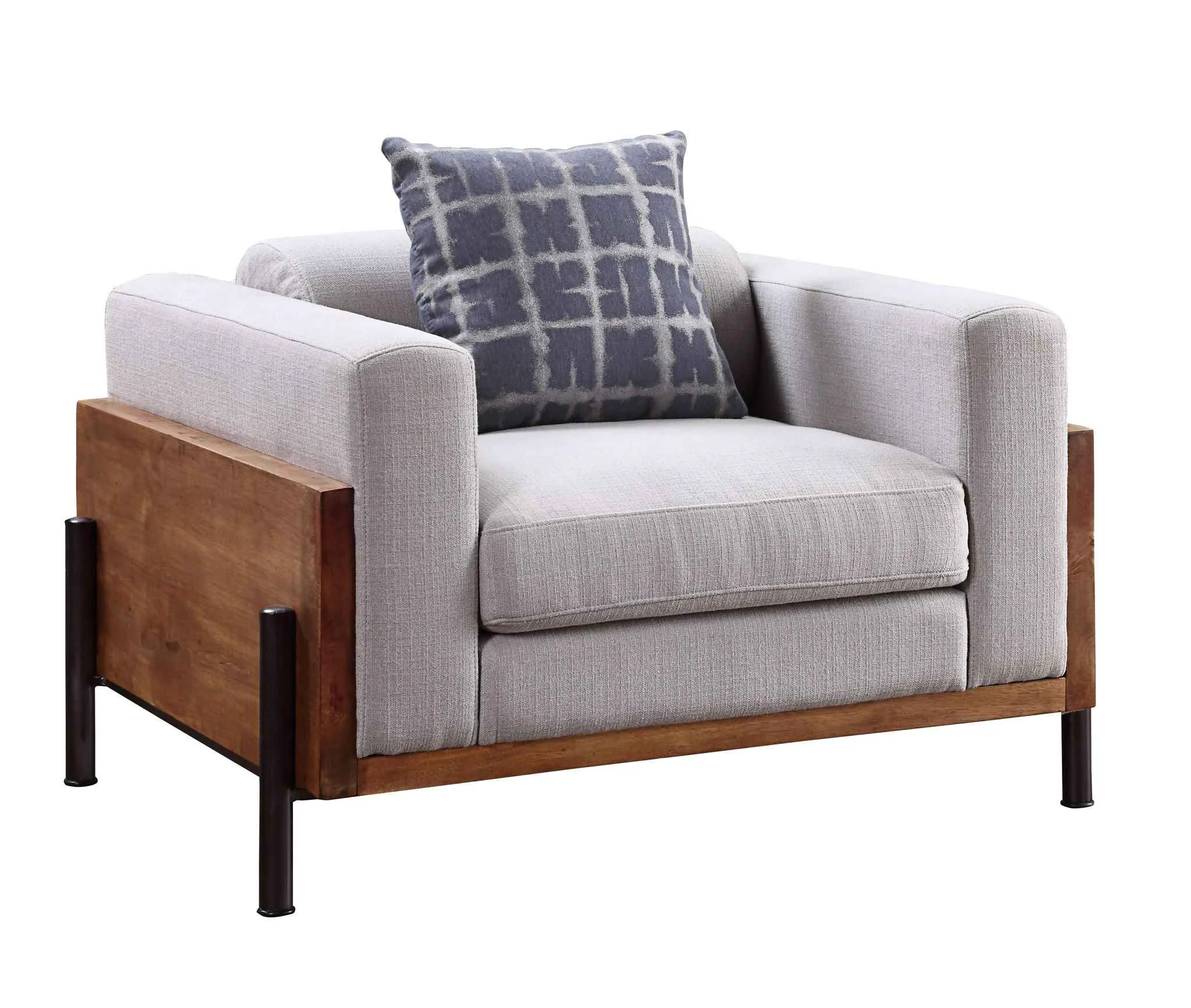 High-Grade Pelton - Chair With Pillow - Fabric amp Walnut Proven