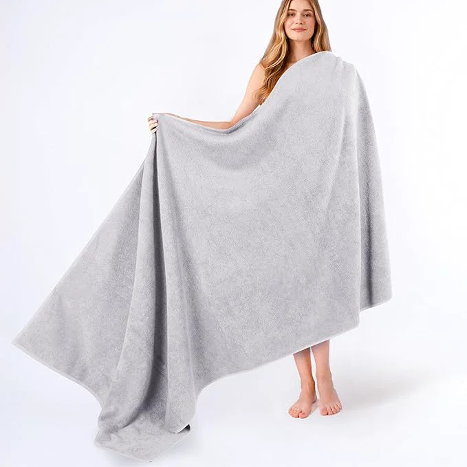 Refined American Soft Linen Cotton 600 GSM Turkish 40x80 Oversized Bath Towel Sheet Certified