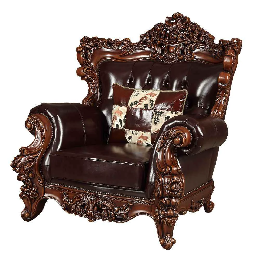 Easy-to-Use Forsythia - Chair - Espresso Top Grain Leather Match amp Walnut Reusable