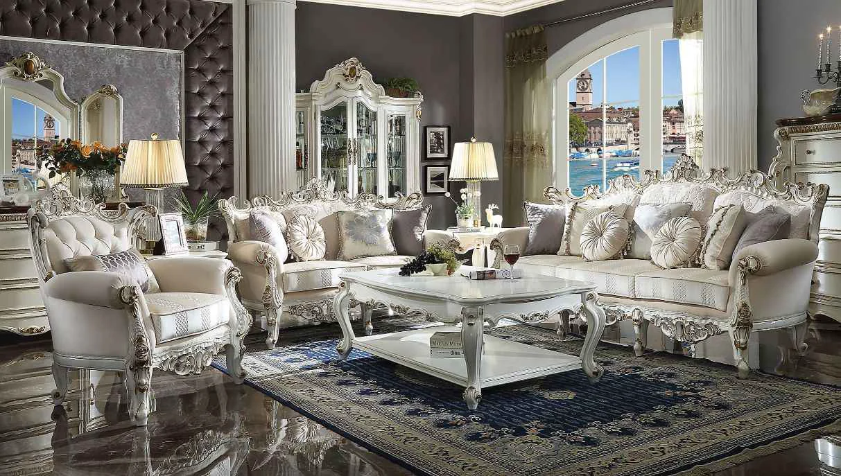 Professional Picardy II - Sofa With 7 Pillows - Fabric amp Antique Pearl Exclusive