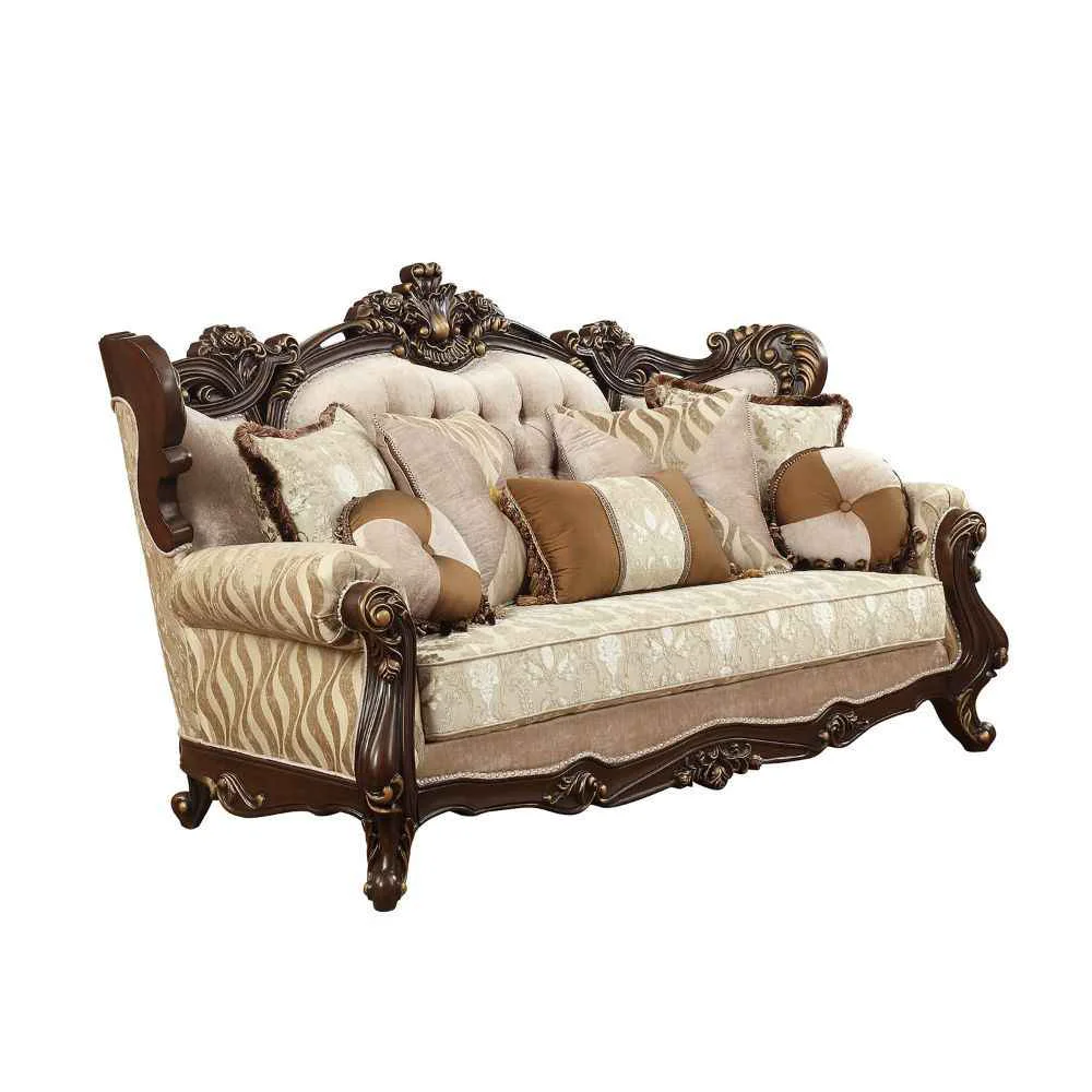 Pure Shalisa - Sofa With 7 Pillows Same Lv01585 - Fabric amp Walnut Lightweight