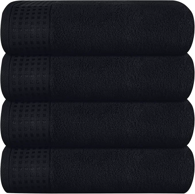 Official GLAMBURG Ultra Soft 4 Pack Oversized Bath Towel Set 27x54 inches Cotton Casual