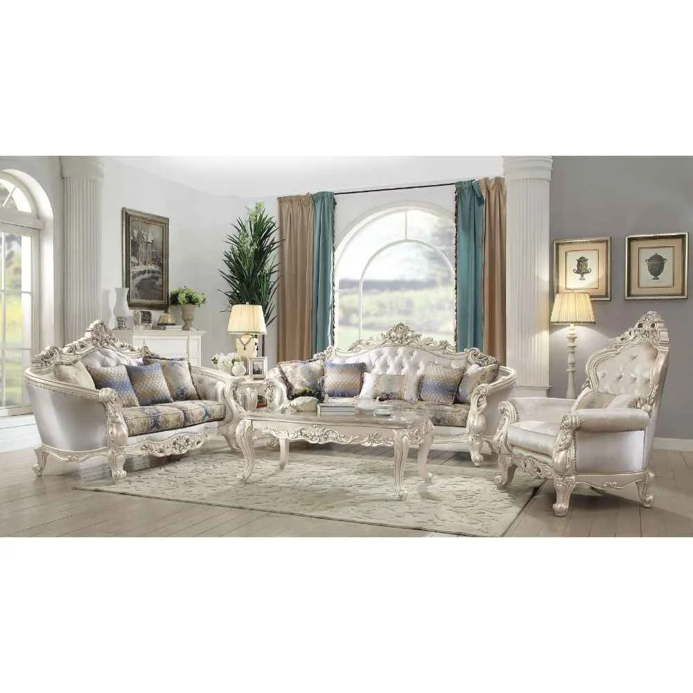 World-Class Gorsedd - Chair With Pillow - Fabric amp Golden Ivory Elegant