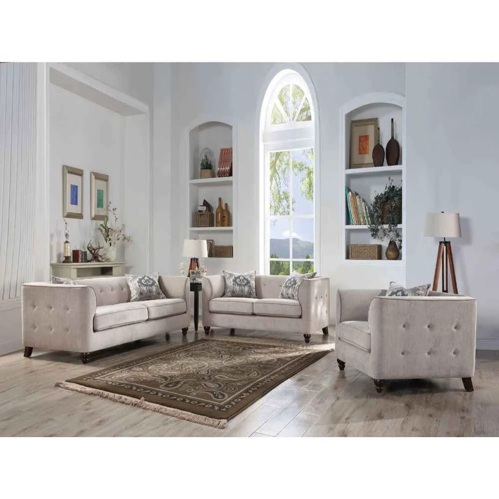 Elegant Cyndi - Chair With Pillow - Tan Velvet Innovative