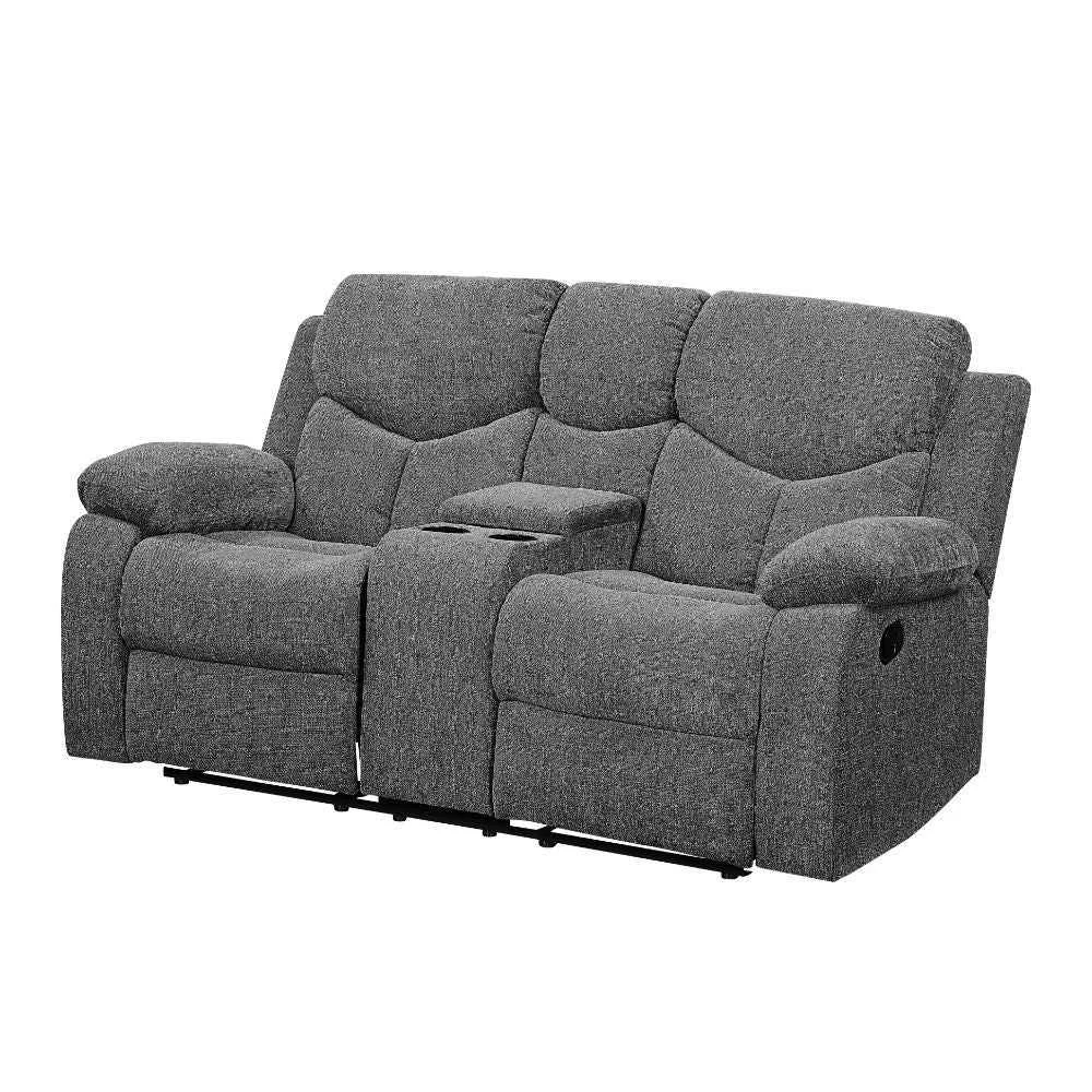 Fine Crafted Kalen - Motion Loveseat With Console - Gray Chenille Exclusive