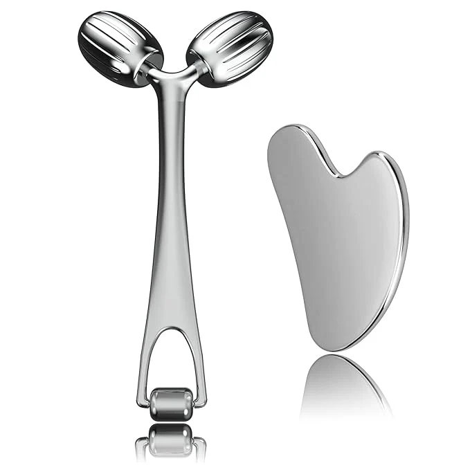 Refined Yeamon Gua Sha Facial Tools and Face Roller Set Facial Massage Tool High-End