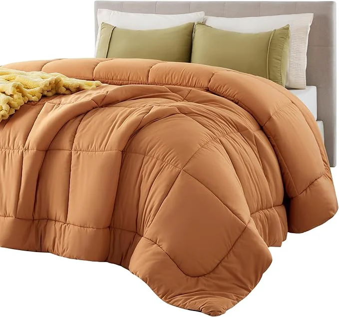 Professional Bedsure Comforter Duvet Insert - Quilted Comforters Full Size All Season Duvet GentleSoft Down Bedding with 8 Tabs Gifts for Women Men Burnt Orange Full 86 x 82 Inches Crafted