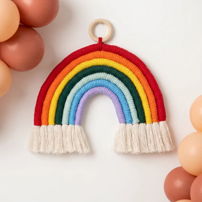 Outstanding Ownkoti Boho Rainbow Macrame Cotton Wall Hanging Fine Crafted