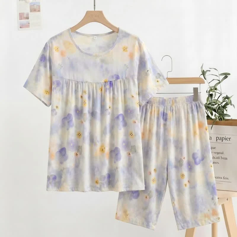 Safe Ownkoti Misty Blue Floral Loungewear Set User-Friendly