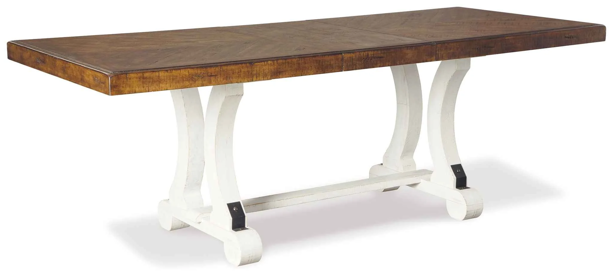 World-Class Valebeck - Rectangular Dining Room Table - White Brown Smooth