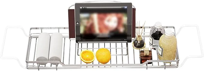 Soft YQh Adjustable Tub Rack 304 Stainless Steel Bathroom Tray Relaxed