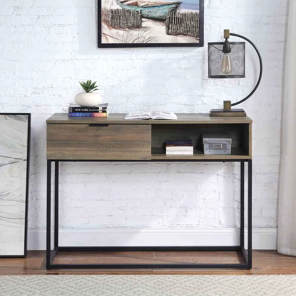 Classic Galeno - Writing Desk - Rustic Oak amp Black Long-Lasting