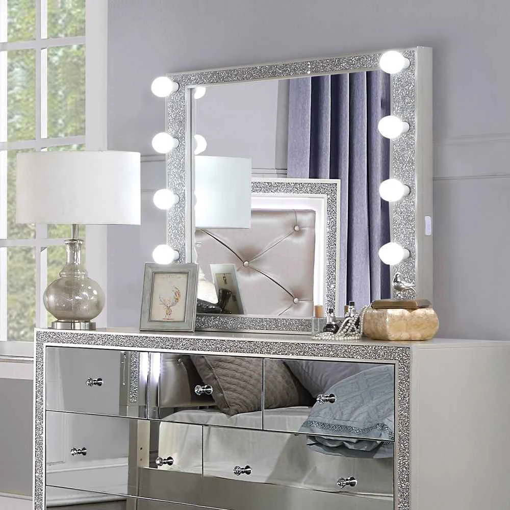 User-Friendly Sliverfluff - Mirror With Light - Mirrored amp Champagne Flexible