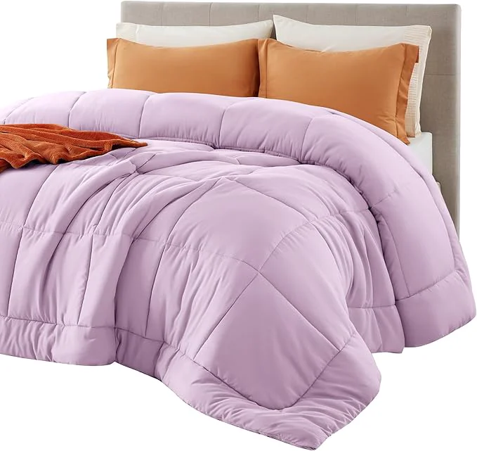 Original Design Bedsure Comforter Duvet Insert - Quilted Comforters Twin XL Size All Season Duvet GentleSoft Down Bedding Blanket with 8 Tabs Gifts for Women Men Light Purple Twin XL 92 x 68 Inches Modern