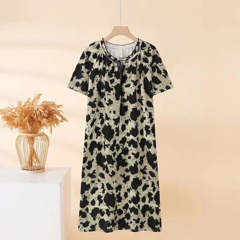 Fine Ownkoti Cotton Front Tie Notch Neck Nightgown Organic
