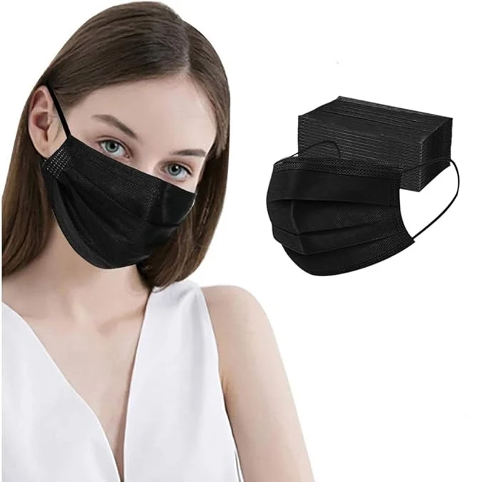 Premium LEMENT 500pcs Disposable Black Mask 3-Ply Face Masks Unique