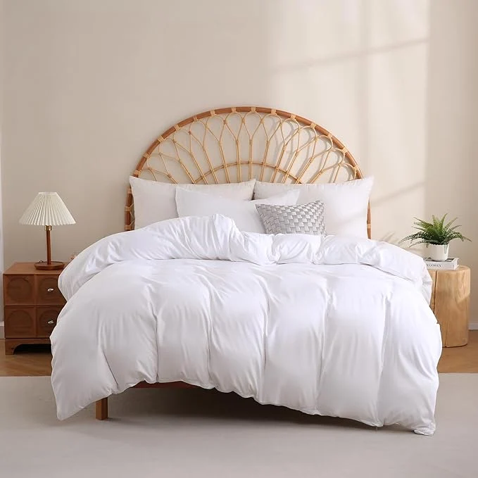 Comfortable JSD White Duvet Cover Set King Size 3 Piece Duvet Cover with Pillow Shams Soft Brushed Microfiber Zipper Closure Comforter Not Included Unique