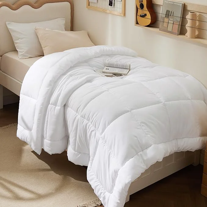 Exceptional Bedsure Comforter Duvet Insert - Quilted Comforters Twin Size All Season Duvet GentleSoft Down Bedding with 8 Tabs Gifts for Women Men White Twin 88 x 68 Inches First-Class