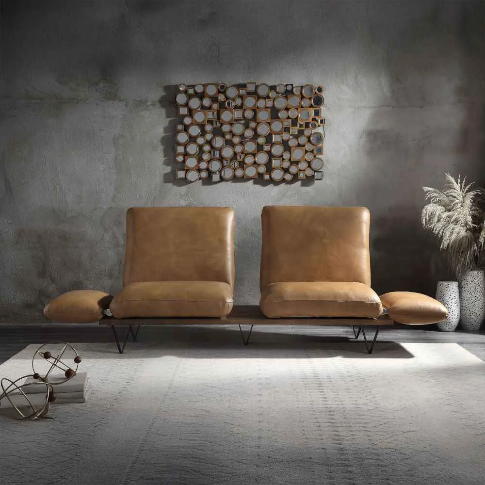 Genuine Narech - Sofa With Swivel - Nutmeg Top Grain Leather Green