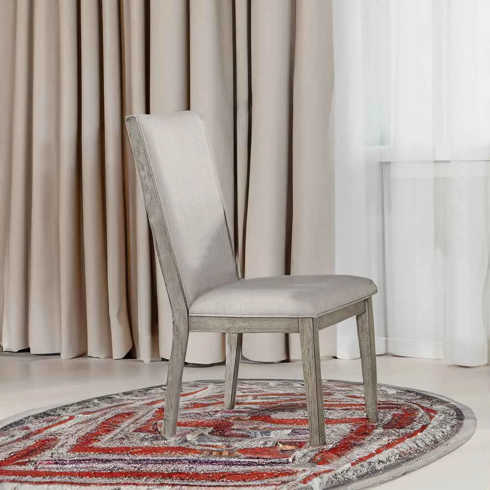 Specialty Rocky - Side Chair Set of 2 - Fabric amp Gray Oak Smooth