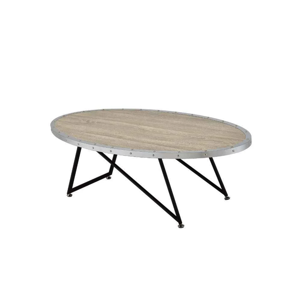 Casual Allis - Coffee Table - Weathered Gray Oak amp Metal Professional