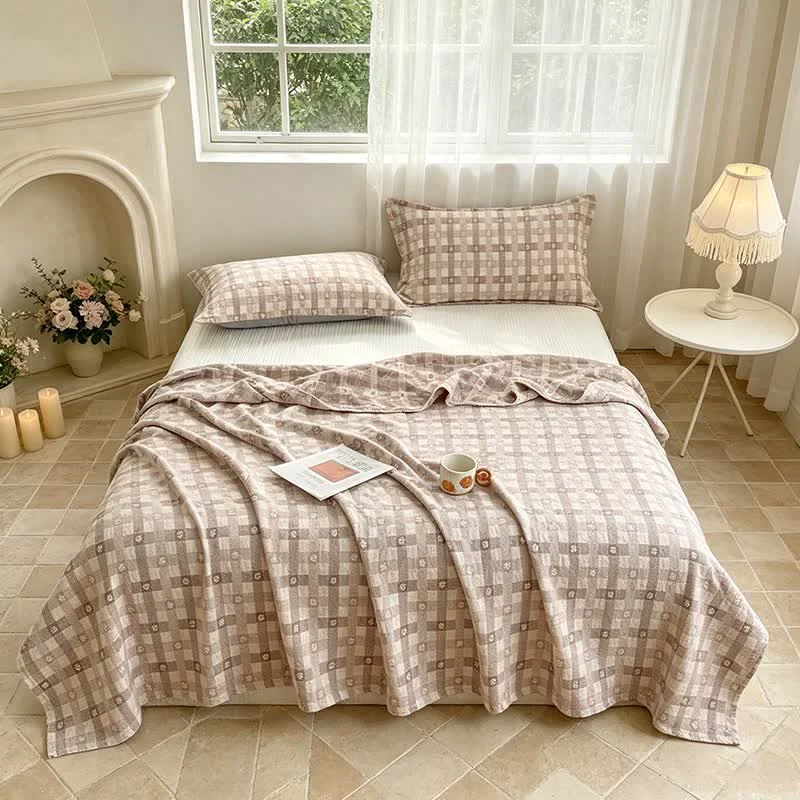 Eco-Friendly Ownkoti Flower amp Plaid Jacquard Cotton Quilt Professional