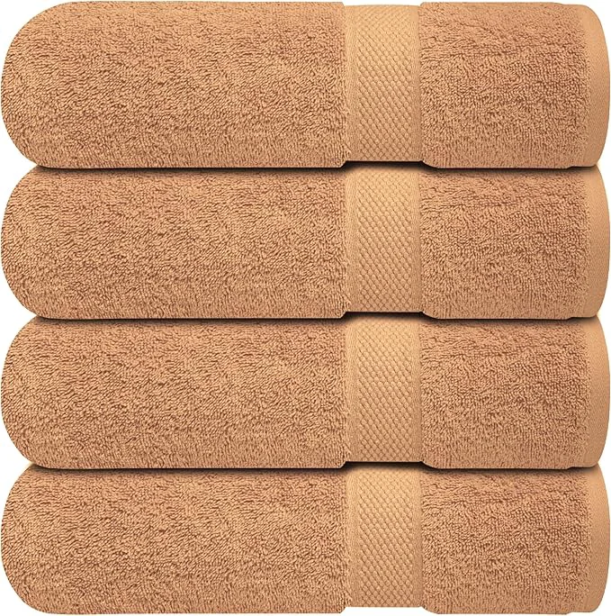 Pure Infinitee Xclusives Luxury Ring-Spun Cotton Bath Towels Set of 4 – Soft Eco-Friendly