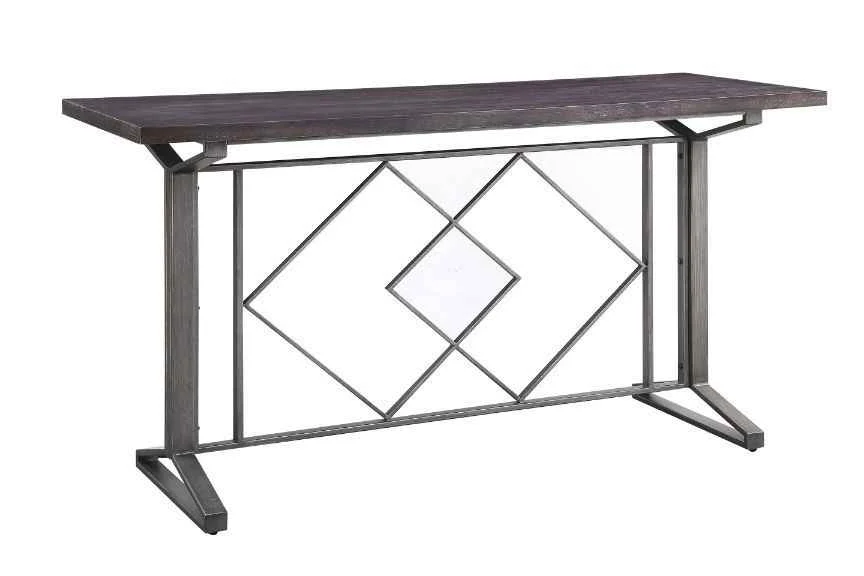 Flexible Evangeline - Counter Height Table - Salvaged Brown amp Black High-Grade