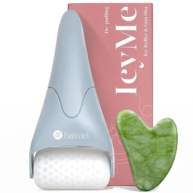 Versatile BAIMEI IcyMe Ice Roller for Face and Gua Sha Facial Tool Set Ice Face Roller Green