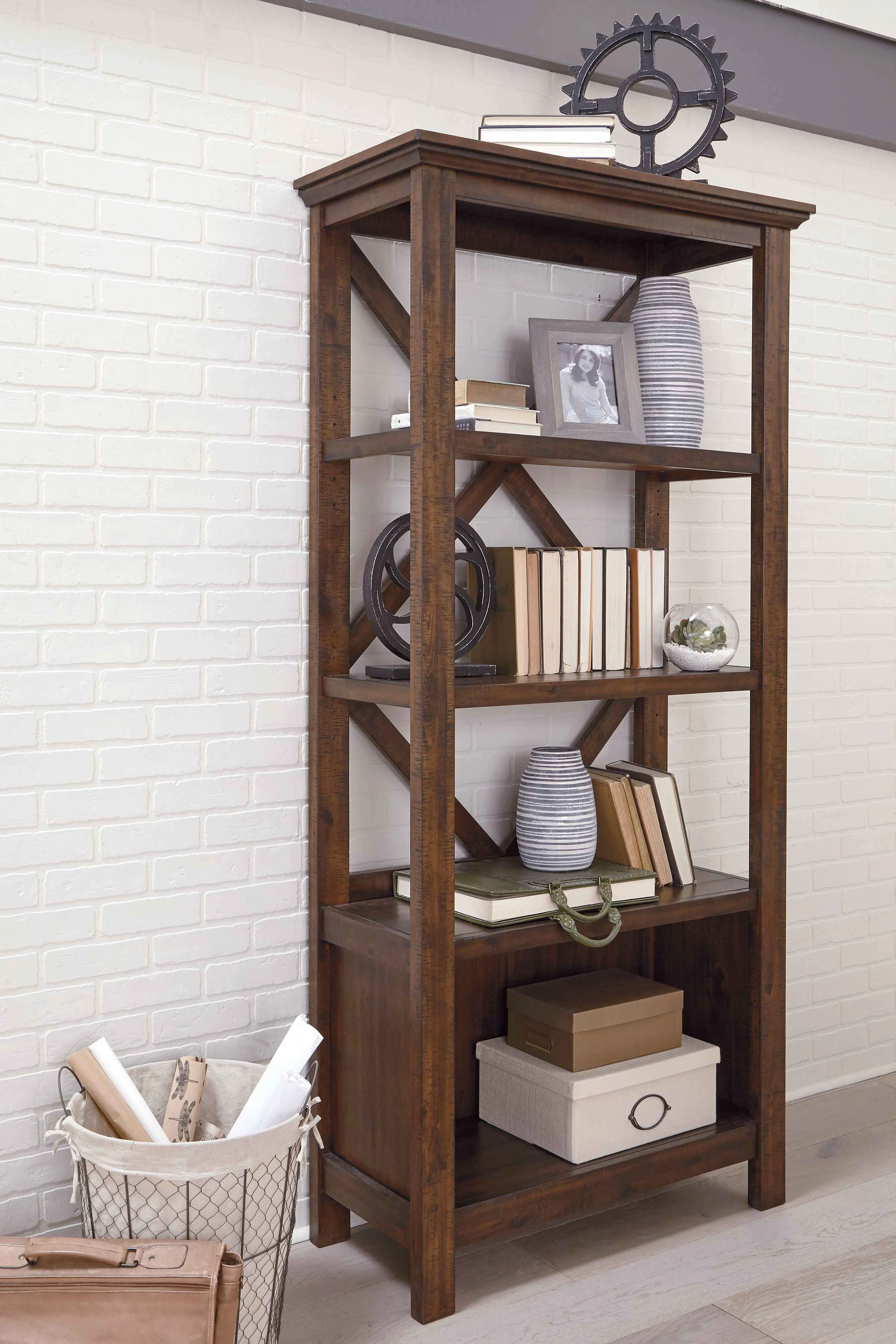 Clean Baldridge - Large Bookcase - Rustic Brown Fine Crafted